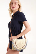 Woven Fringe Detail Clutch Bag With Attachable Strap by Blue Vanilla - SS24134B001