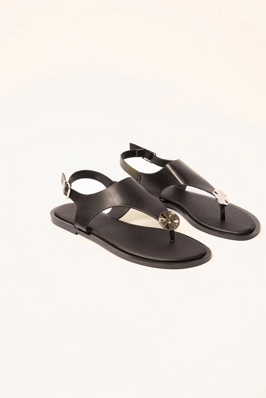 Faux Leather Metal Detail Sandals by Blue Vanilla - SS26253S003