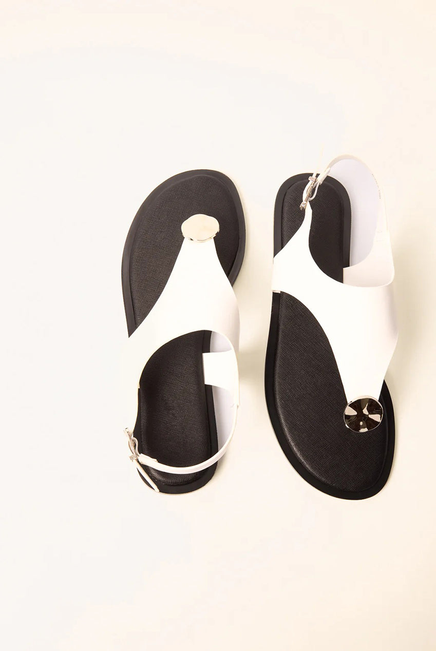 Faux Leather Metal Detail Sandals by Blue Vanilla - SS26253S006