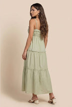 Sage Ruched Tiered Maxi Dress by Urban Bliss - 40DRS38735 C31