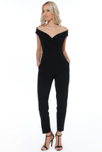 Goddiva Bardot Crossover Jumpsuit