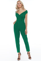Goddiva Bardot Crossover Jumpsuit