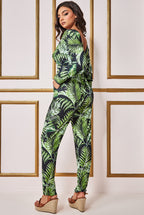 Goddiva Tropical Print Jumpsuit