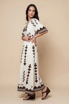Pattern Angel Sleeve Maxi Dress by Urban Bliss - 40DRS38710