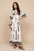 Pattern Angel Sleeve Maxi Dress by Urban Bliss - 40DRS38710