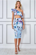 City Goddess Scuba Foam One Shoulder Crop Top
