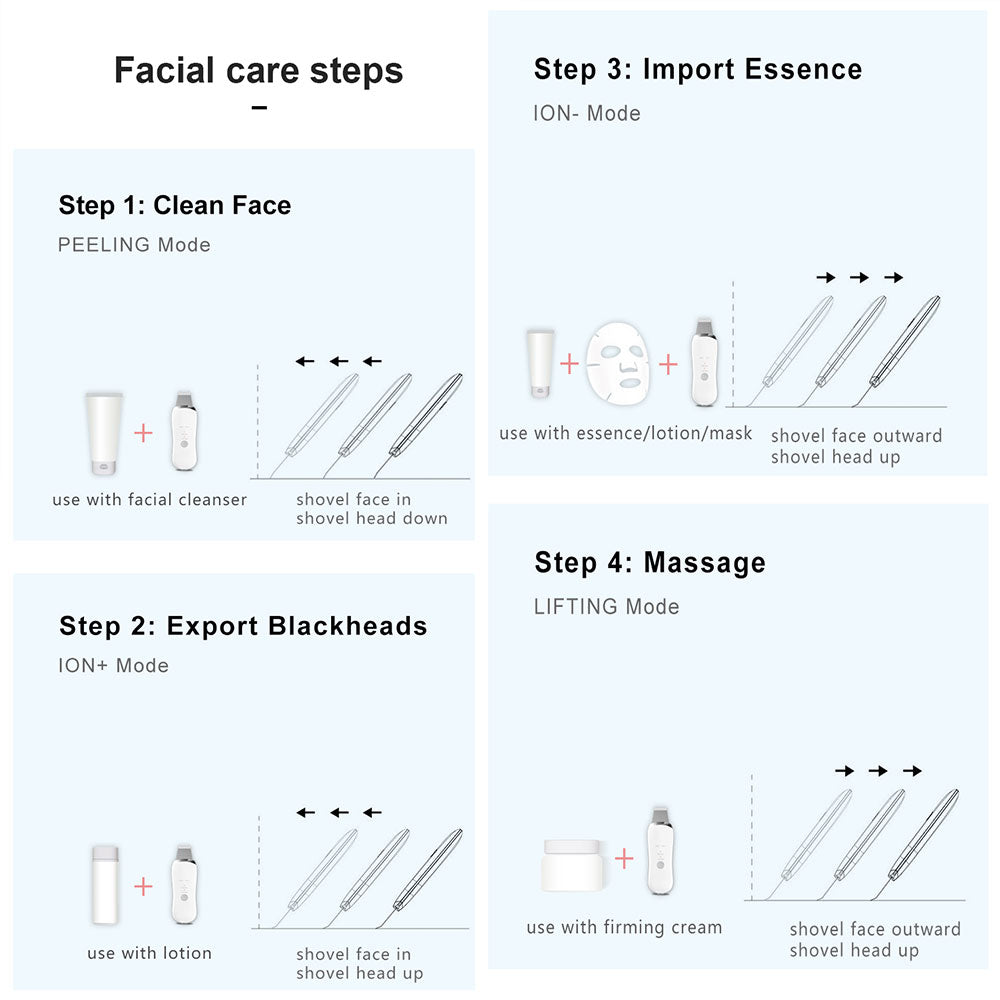 USB Electric Ultrasonic Derma Skin Scrubber