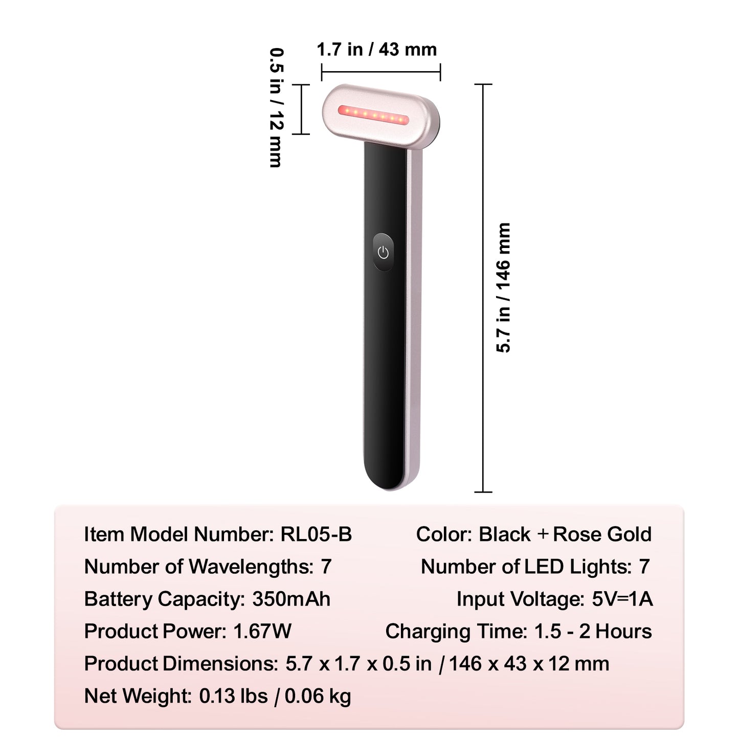 LED Red Light Therapy Wand For Face