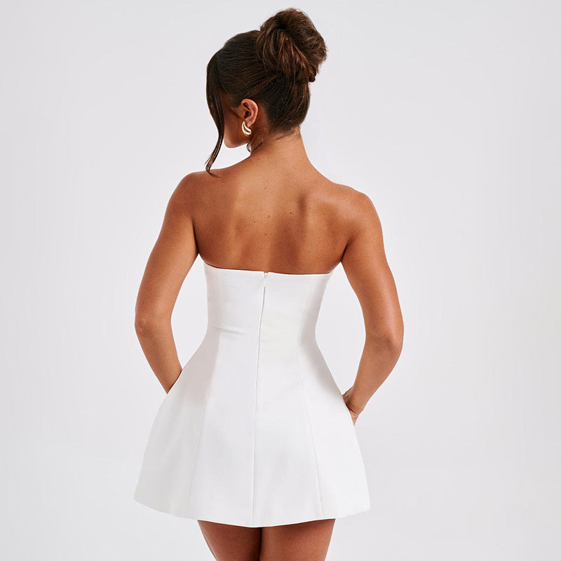 Casual Backless Slim Tube Dress For Women