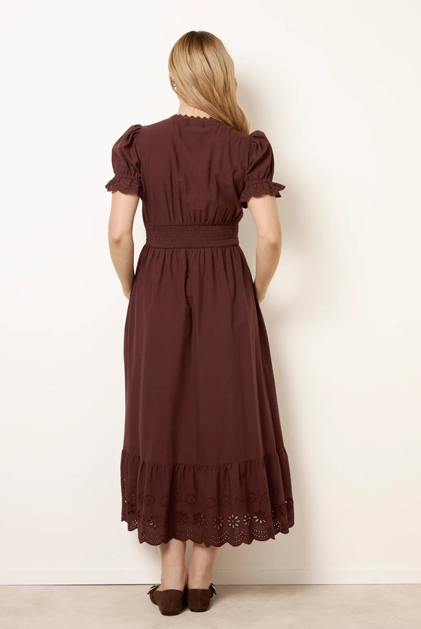 Embroidery Detail V-Neck Maxi Dress by Blue Vanilla - BV269874030