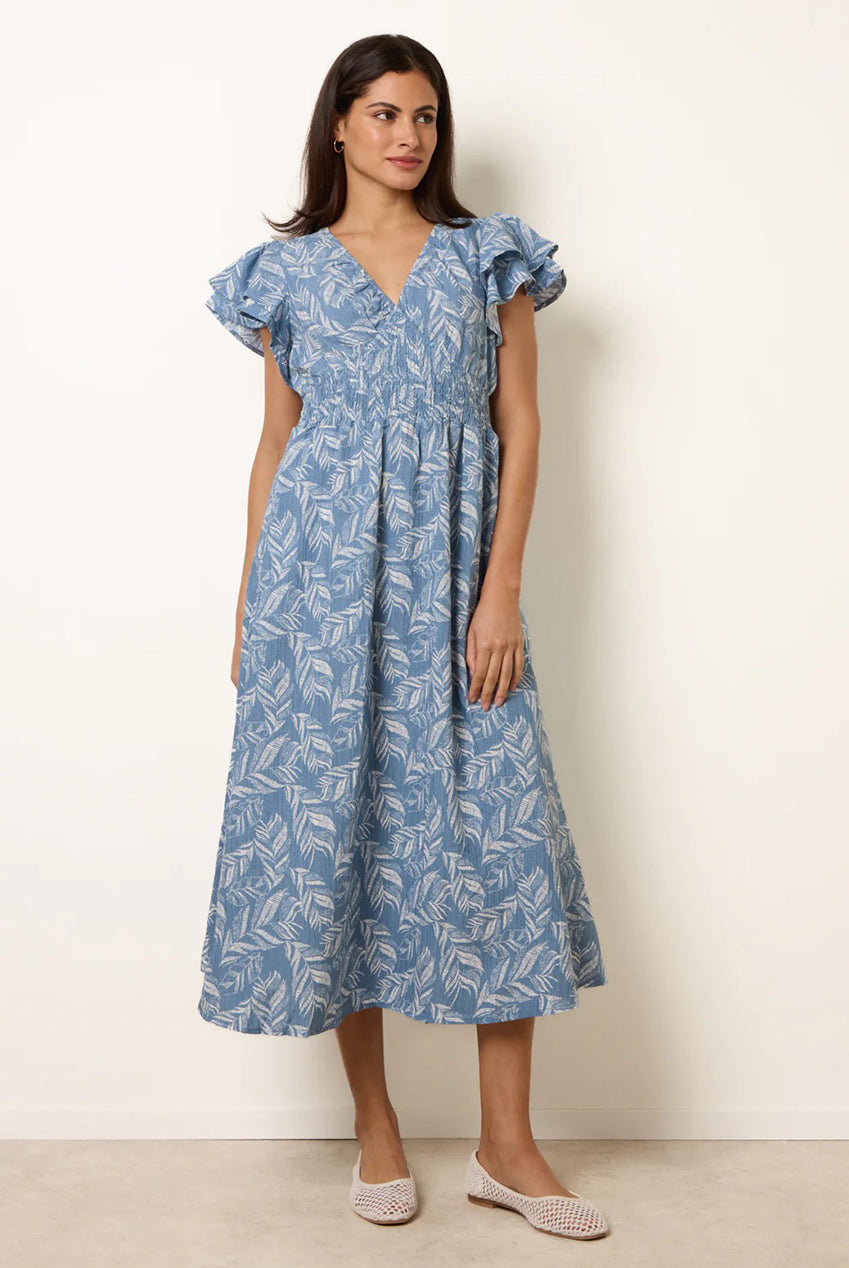 V Neck Flutter Midi Dress by Blue Vanilla - BV269903069