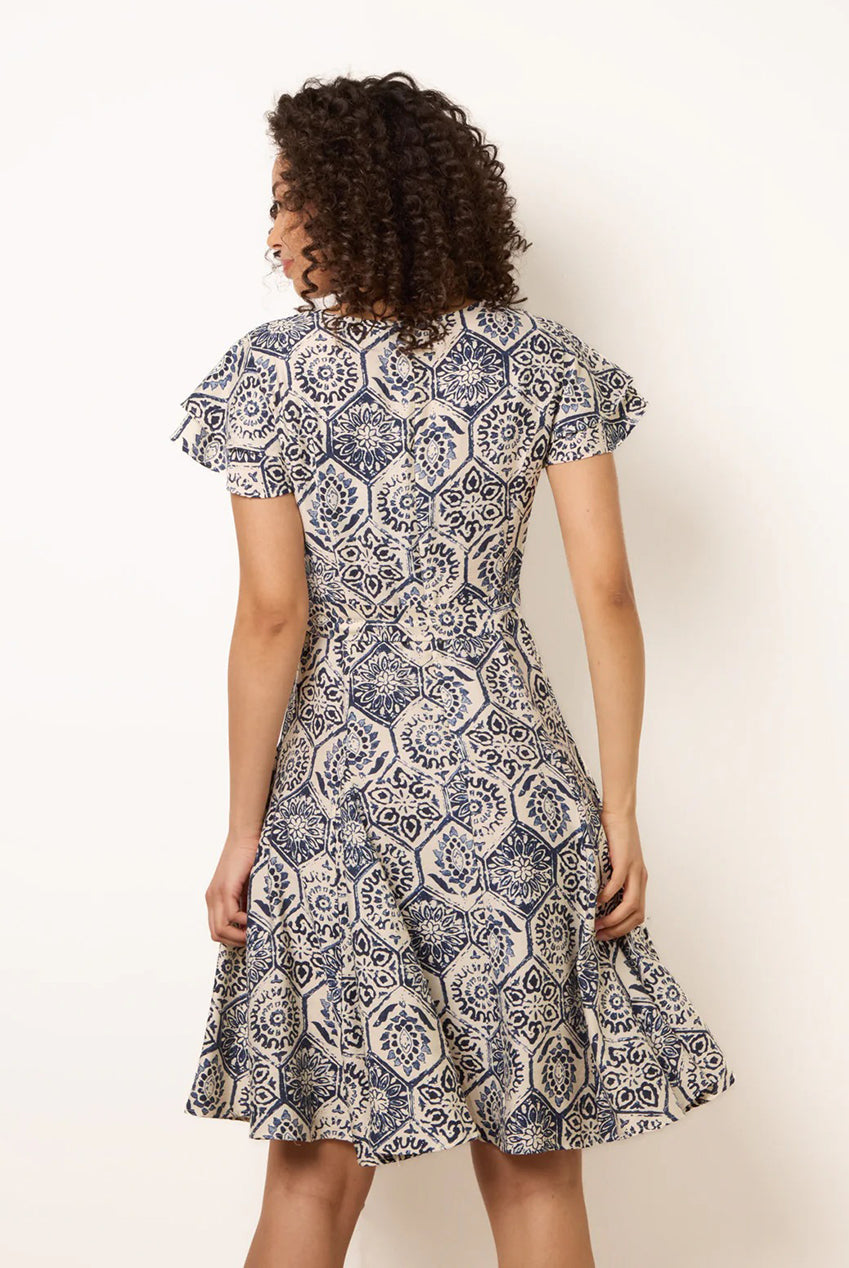 V Neck Godet Dress by Blue Vanilla - BV269988008