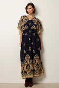 Border Print Kimono Dress by Blue Vanilla - BV3868008