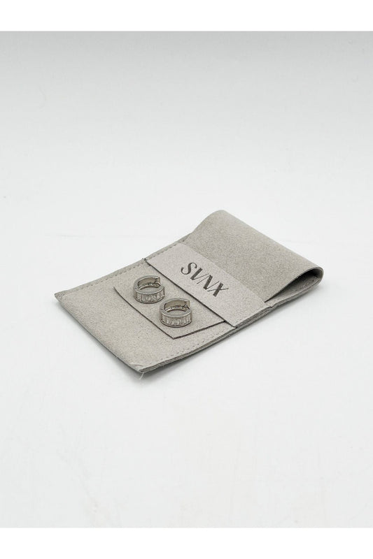 Mini Huggie Hoop With Clear Stones - Silver by SVNX - JE317721