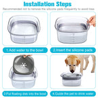 Large Capacity Spill Proof 70oz Dog Water Bowl
