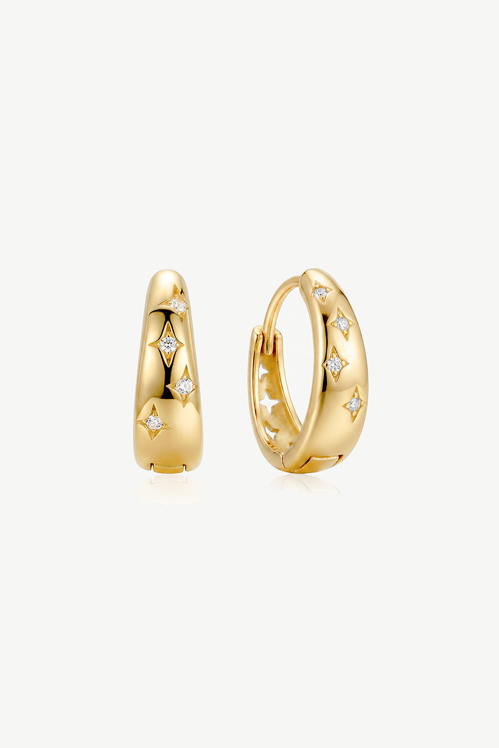 Starburst Huggie Hoop Earrings by MUCHV - 597