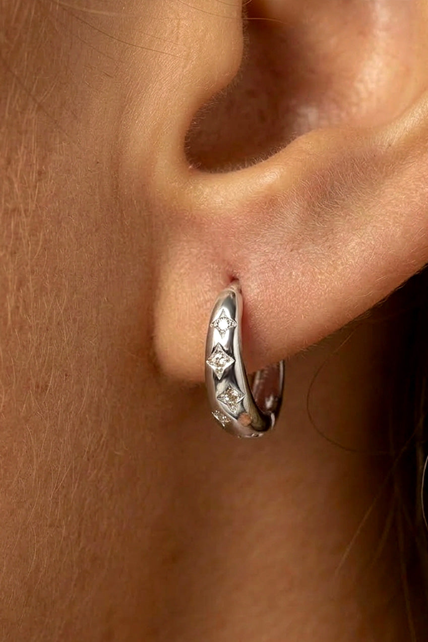Starburst Huggie Hoop Earrings by MUCHV - 597