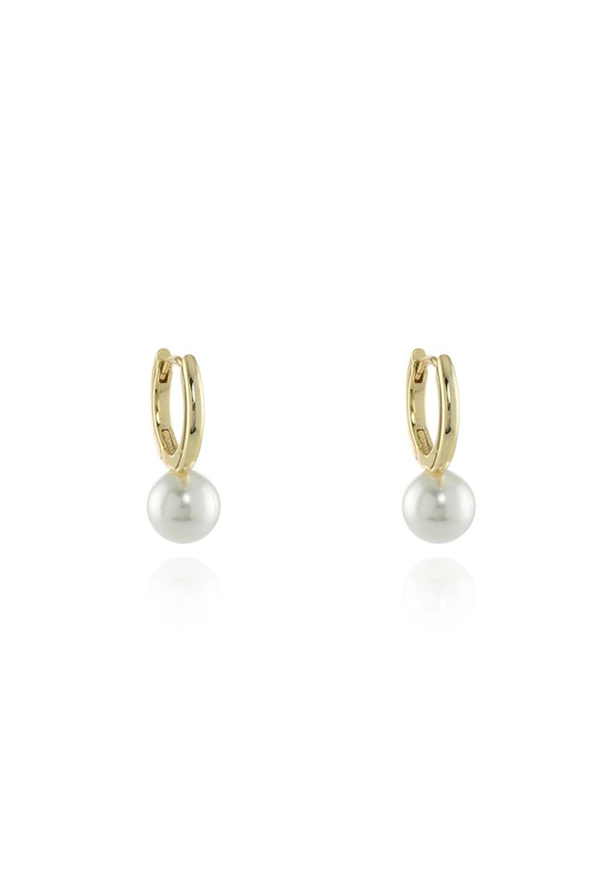 Cachet London Padma 8mm Pearl Gold Hoop by Cachet London - 413387G300