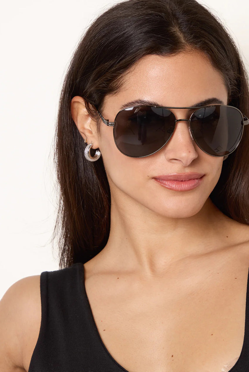 Black Frame Aviators With Polarised Lens by Blue Vanilla - NL258303003