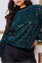 Goddiva Patterned Sequin Embroidered Velvet Jumper